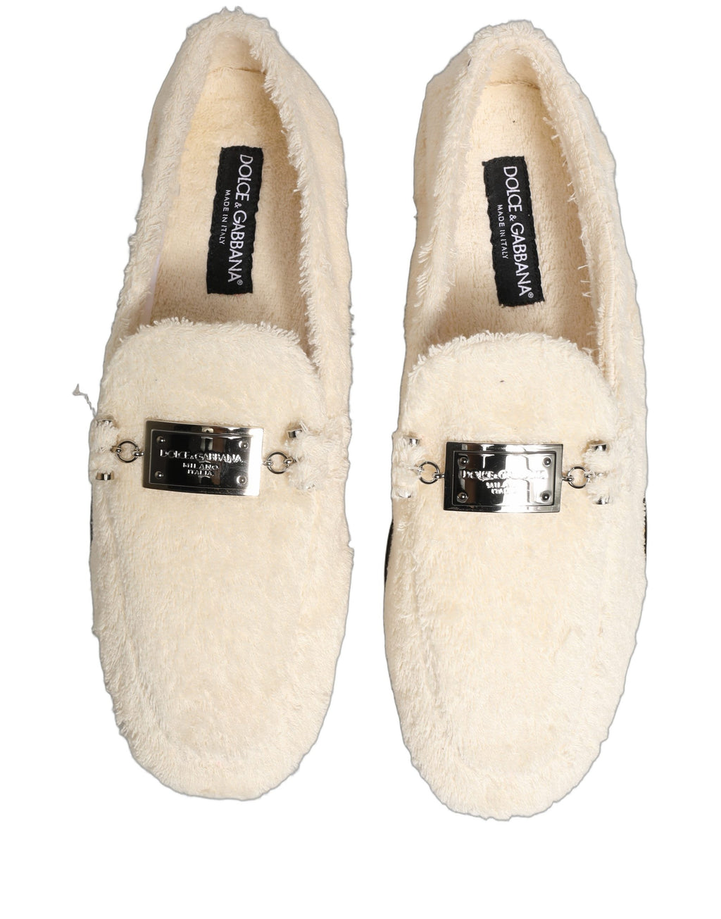 Dolce & Gabbana White Slip On Loafers for Men side view