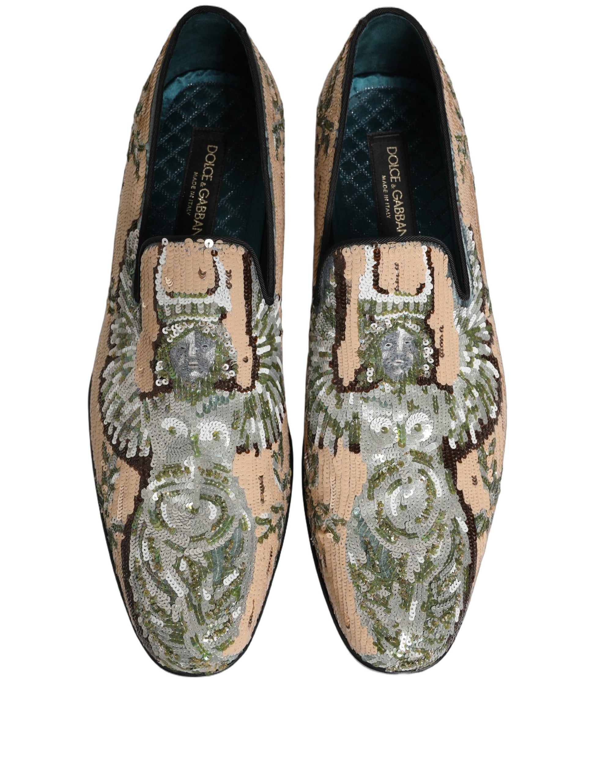 Dolce & Gabbana Beige Slip On Loafers for Men side view