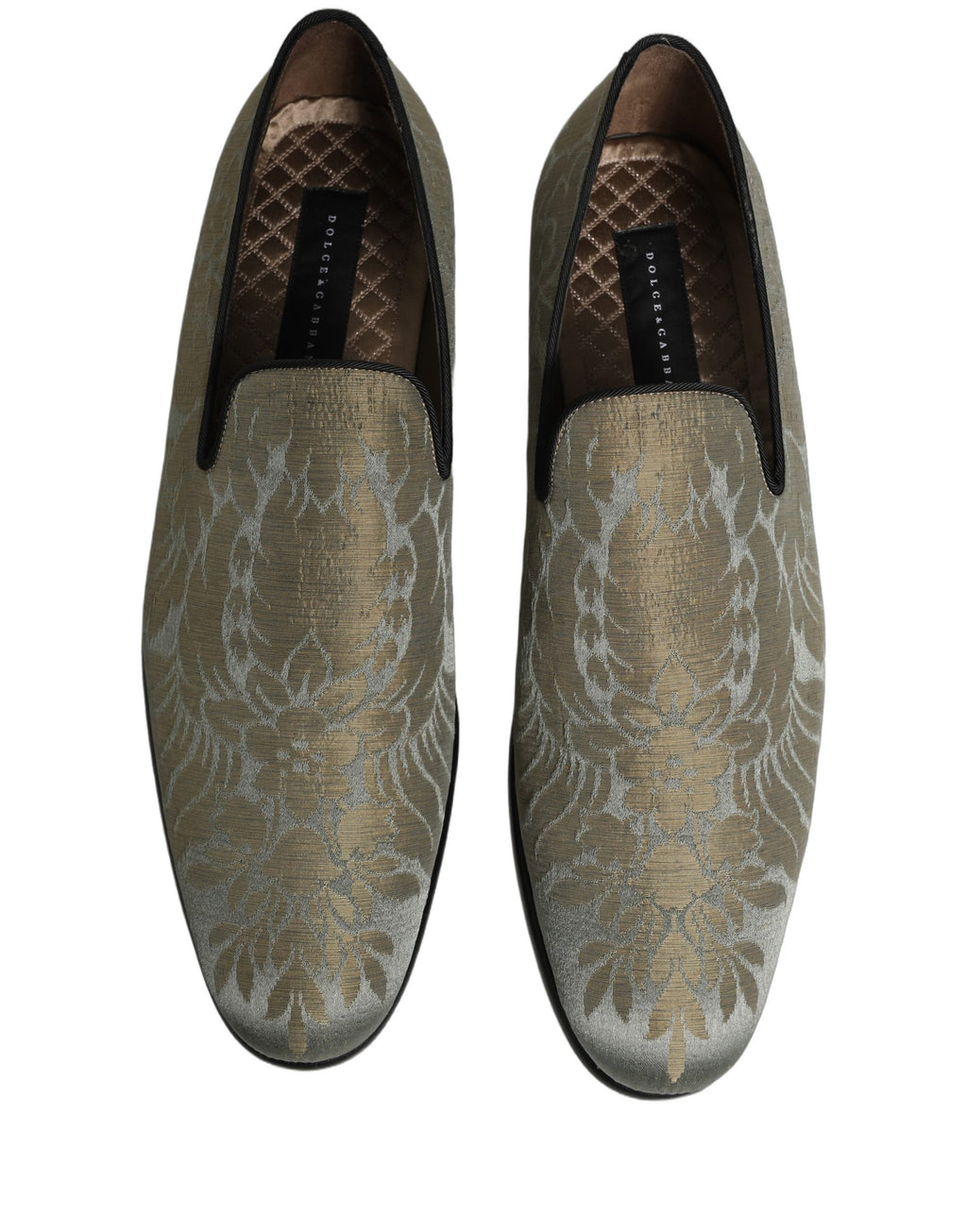 Dolce & Gabbana Gold Slip On Loafers for Men side view