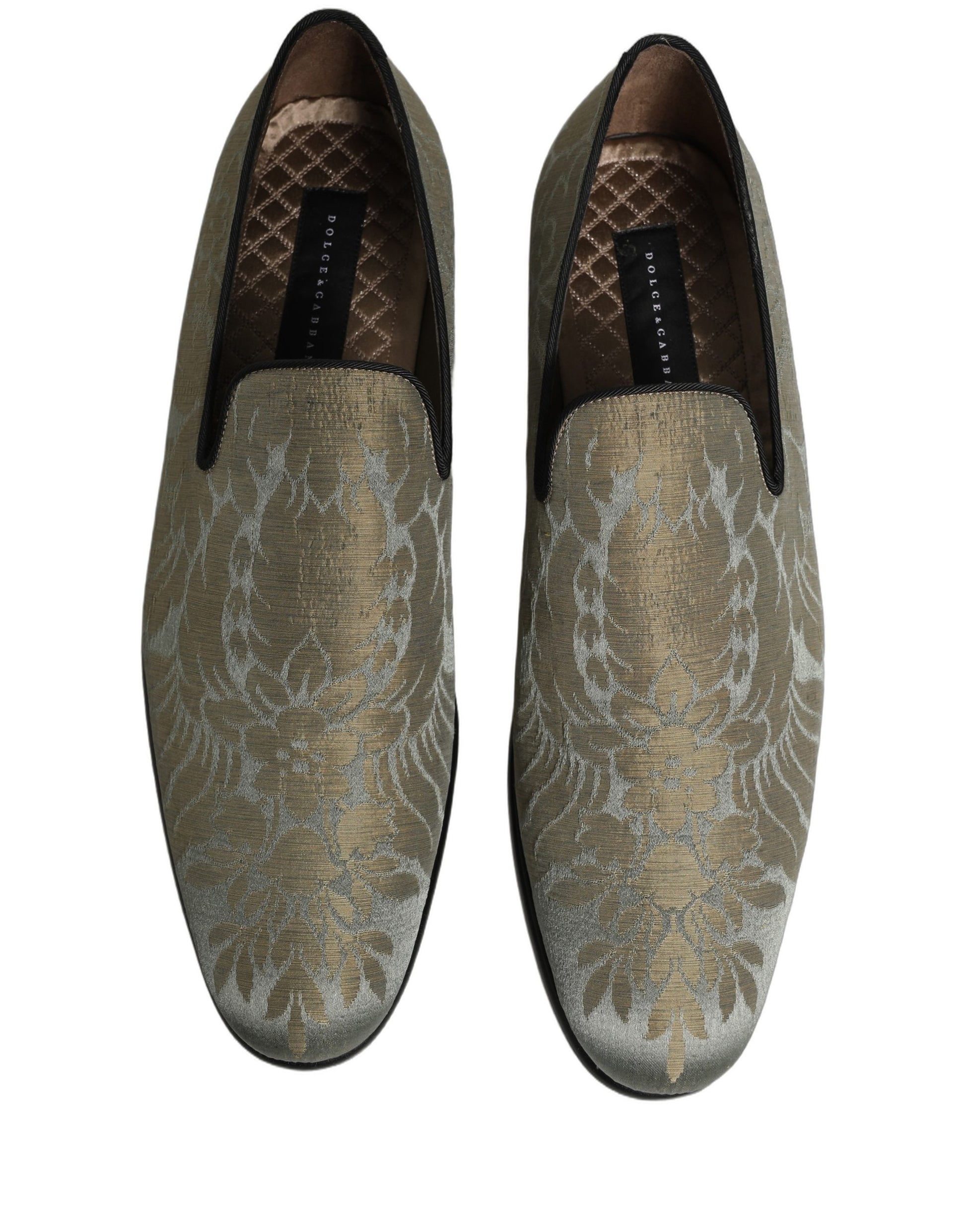 Dolce & Gabbana Gold Slip On Loafers for Men side view