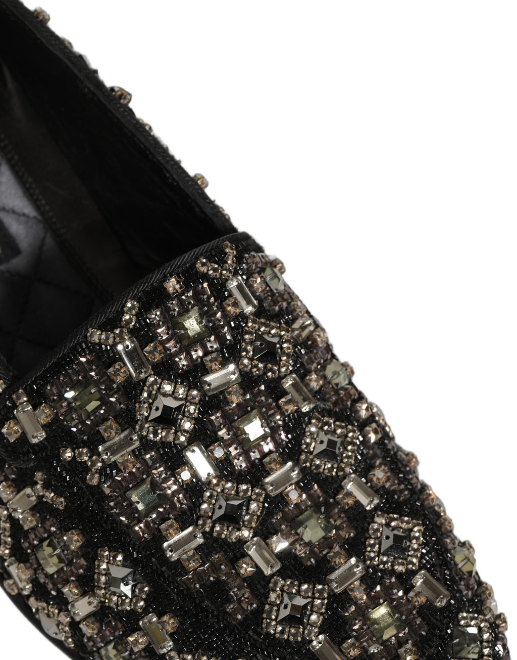 Chaussures Loafers Dolce & Gabbana ornées de cristaux noirs