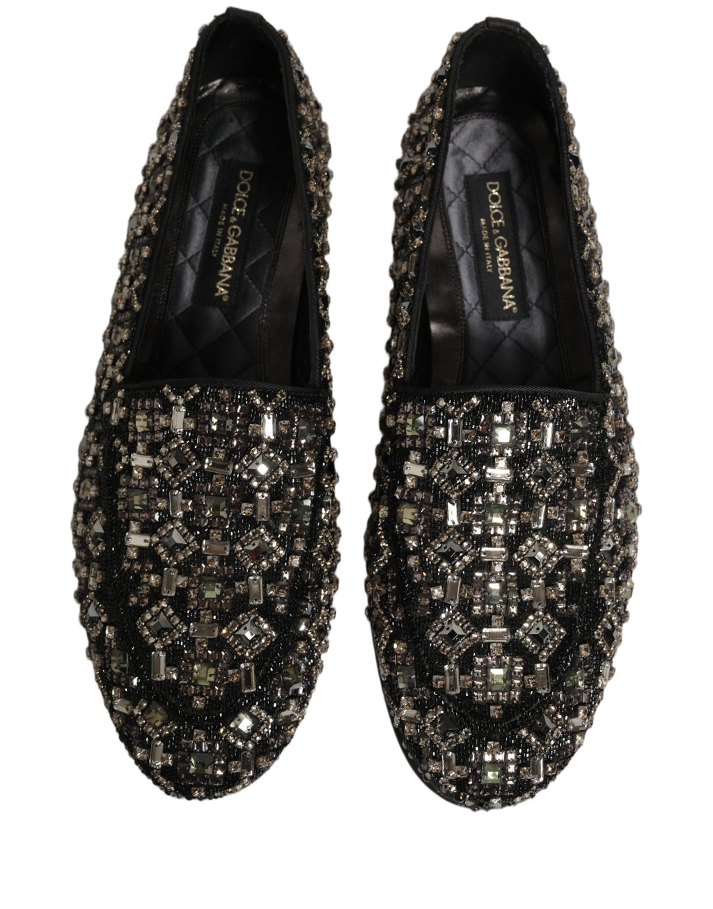 Chaussures Loafers Dolce & Gabbana ornées de cristaux noirs