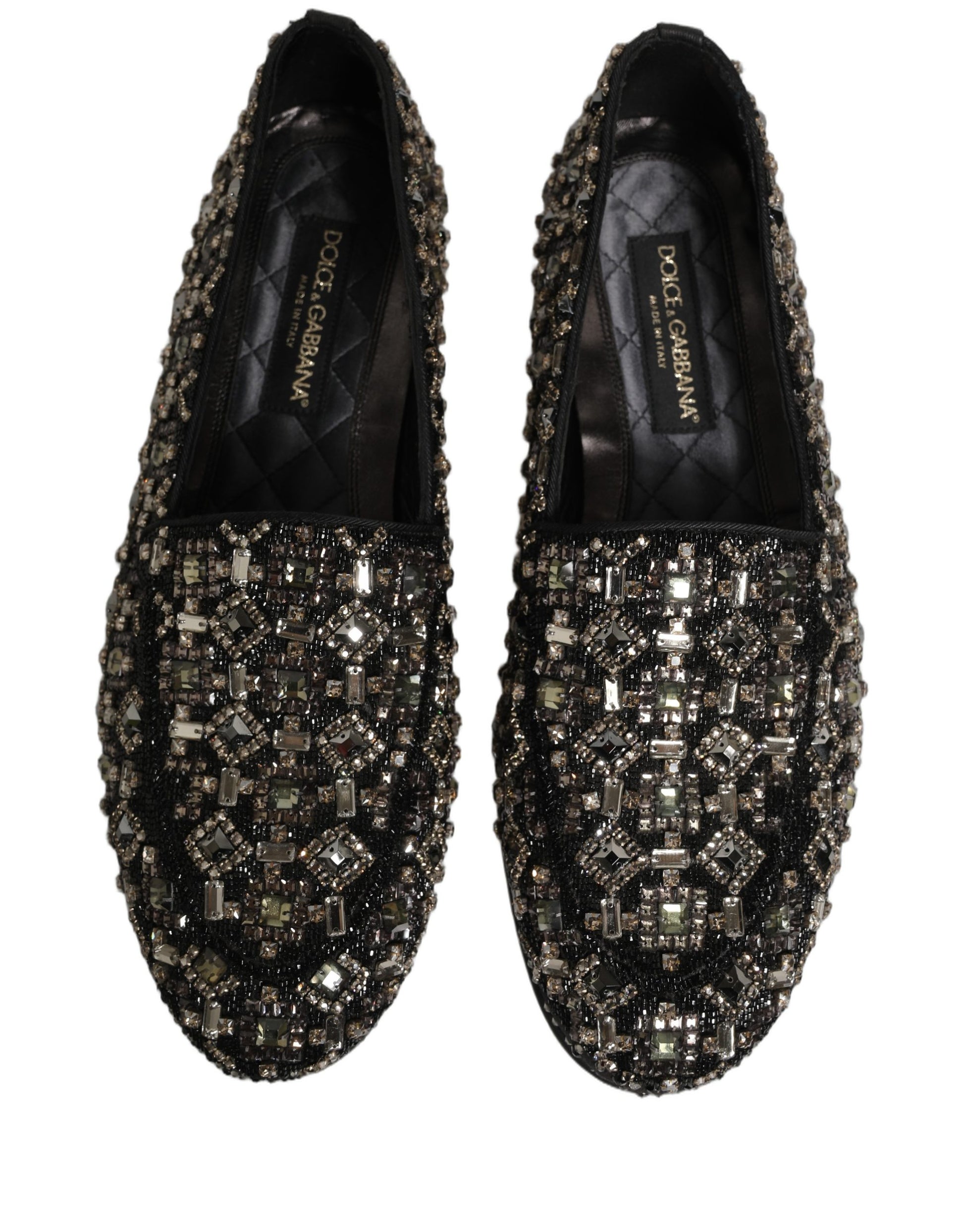 Chaussures Loafers Dolce & Gabbana ornées de cristaux noirs