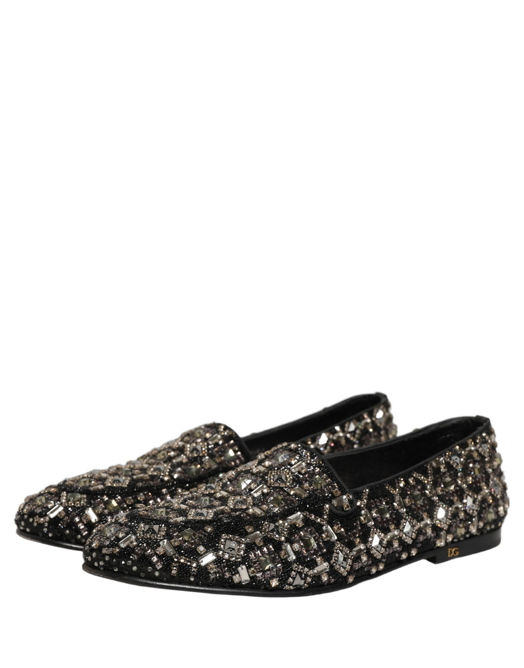 Chaussures Loafers Dolce & Gabbana ornées de cristaux noirs