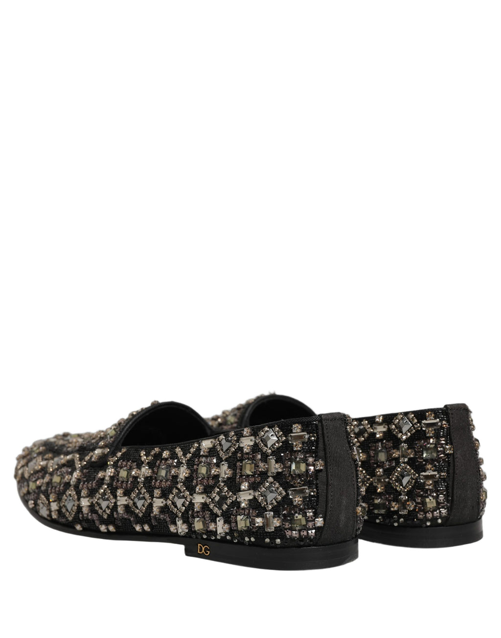 Chaussures Loafers Dolce & Gabbana ornées de cristaux noirs
