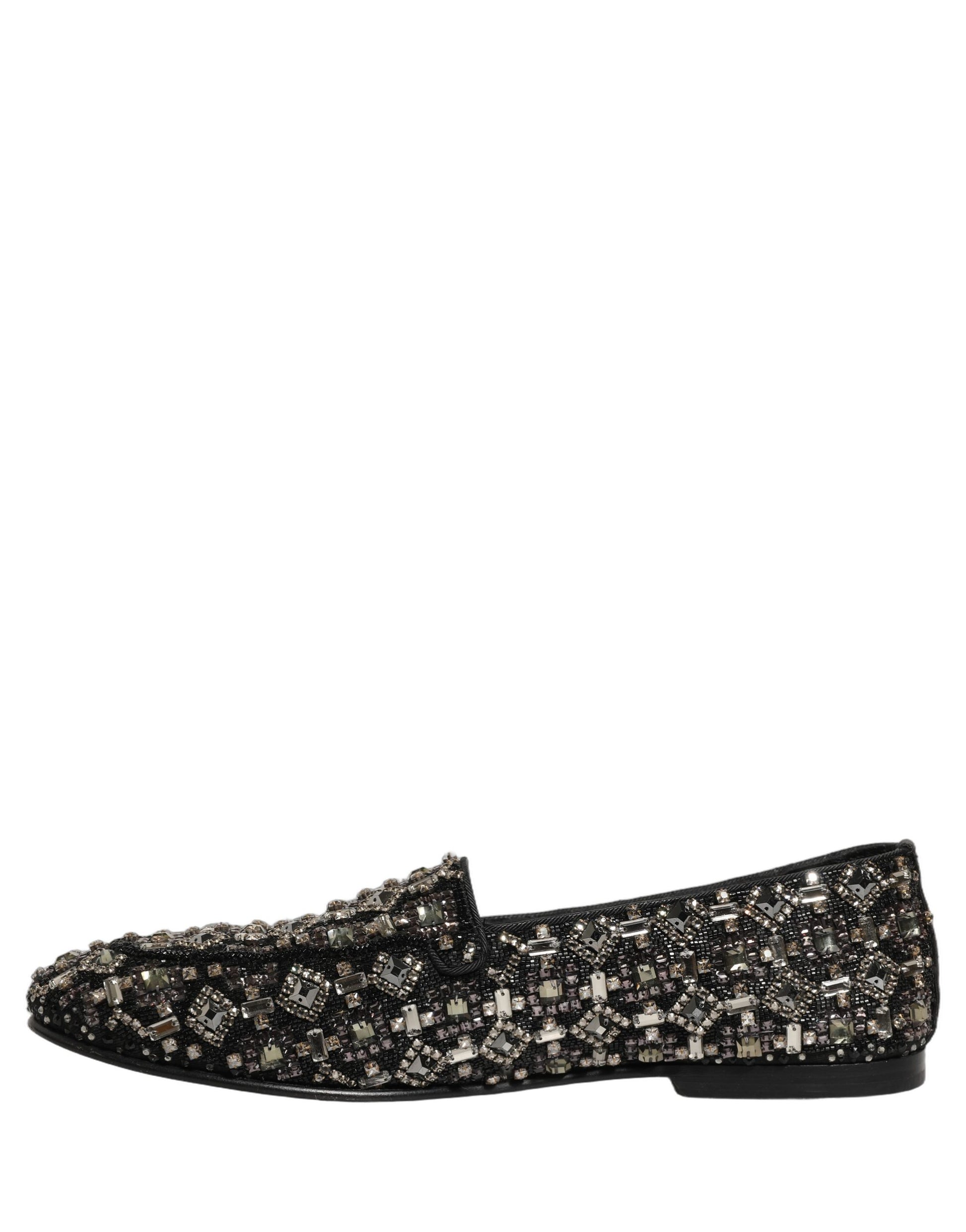 Chaussures Loafers Dolce & Gabbana ornées de cristaux noirs