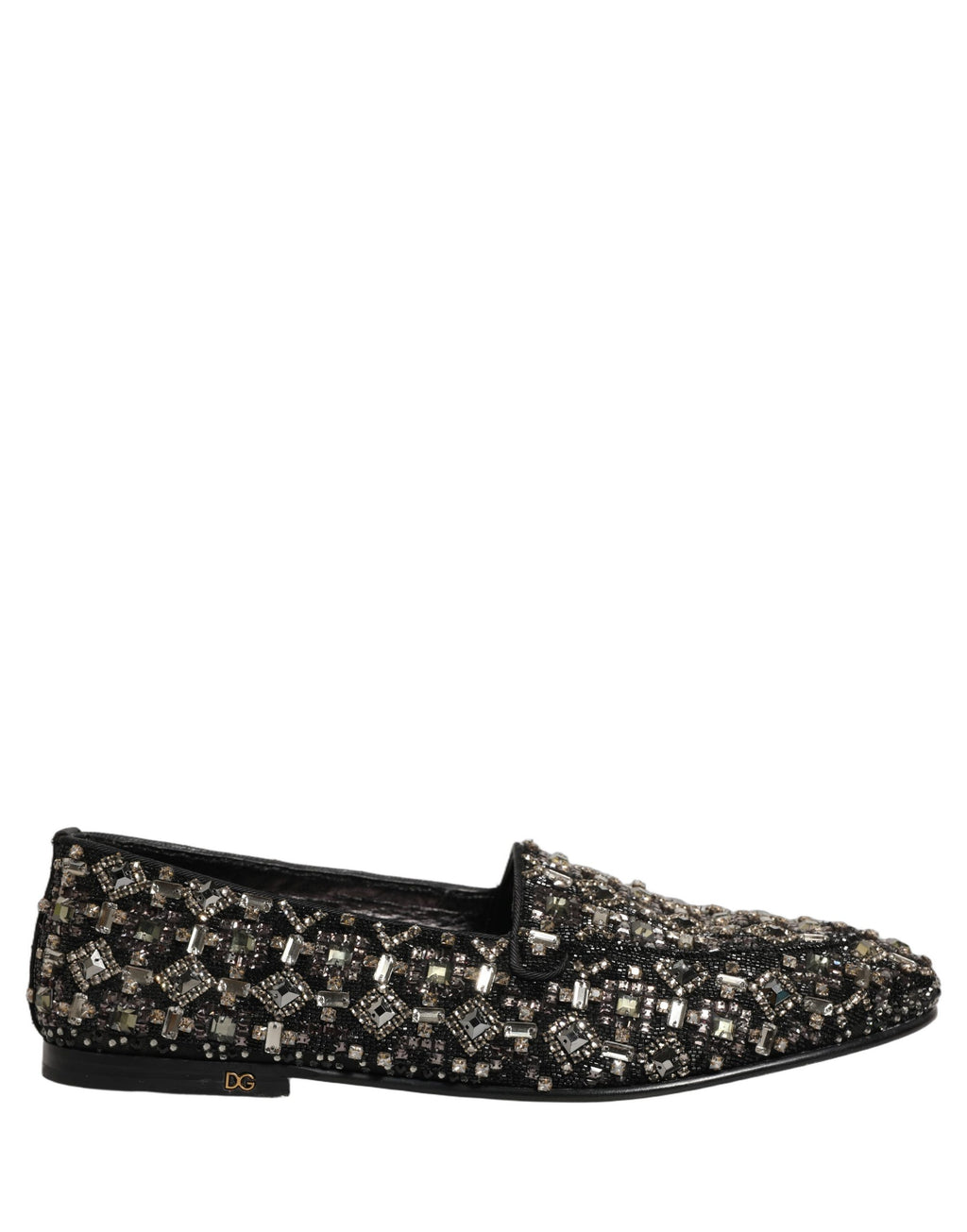 Chaussures Loafers Dolce & Gabbana ornées de cristaux noirs