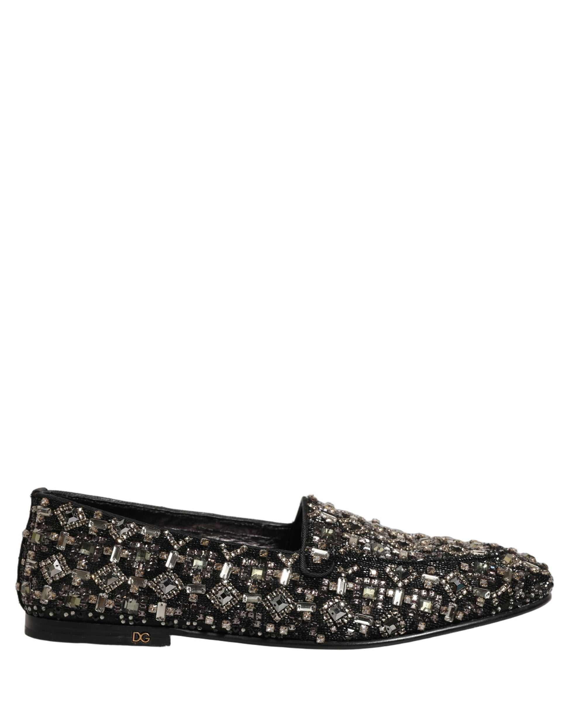Chaussures Loafers Dolce & Gabbana ornées de cristaux noirs