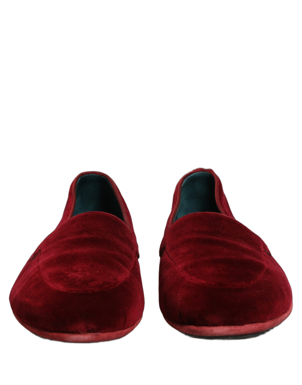 Dolce & Gabbana Mocassins Plats Homme en Velours Bordeau à Enfiler