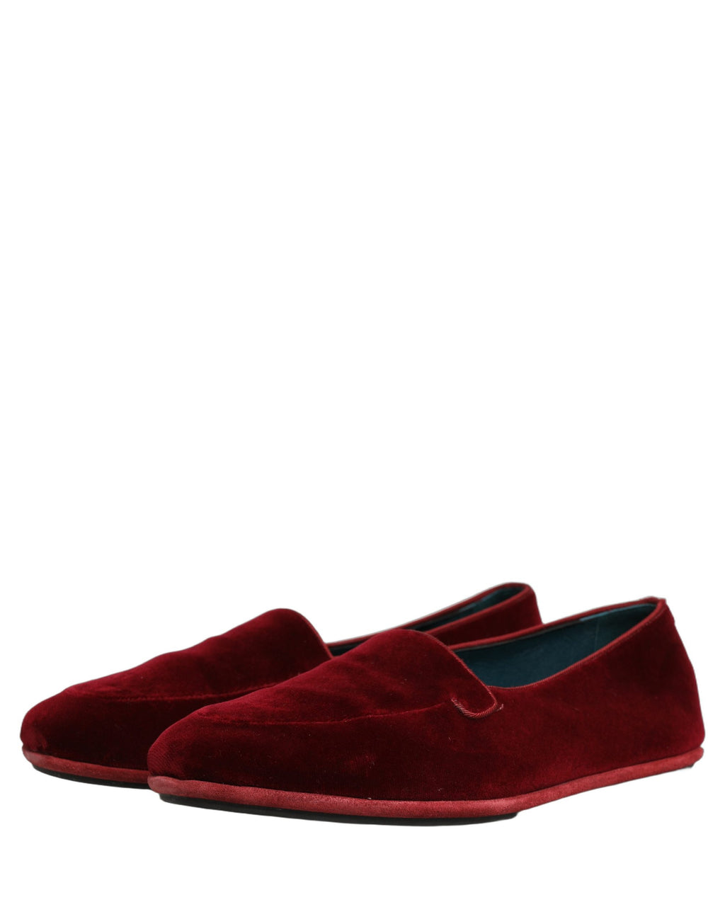 Dolce & Gabbana Mocassins Plats Homme en Velours Bordeau à Enfiler
