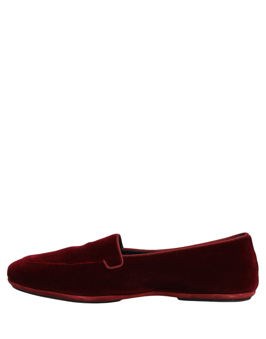 Dolce & Gabbana Mocassins Plats Homme en Velours Bordeau à Enfiler