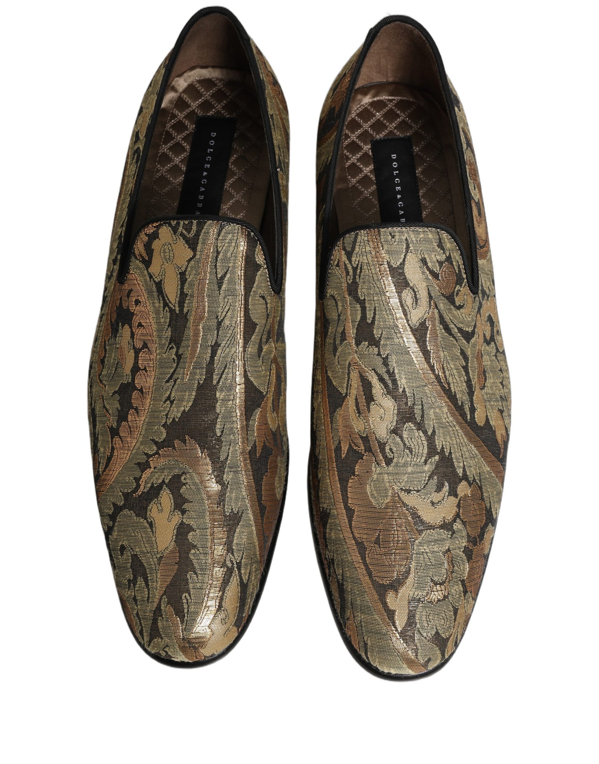 Dolce & Gabbana Gold Slip On Loafers for Men side view