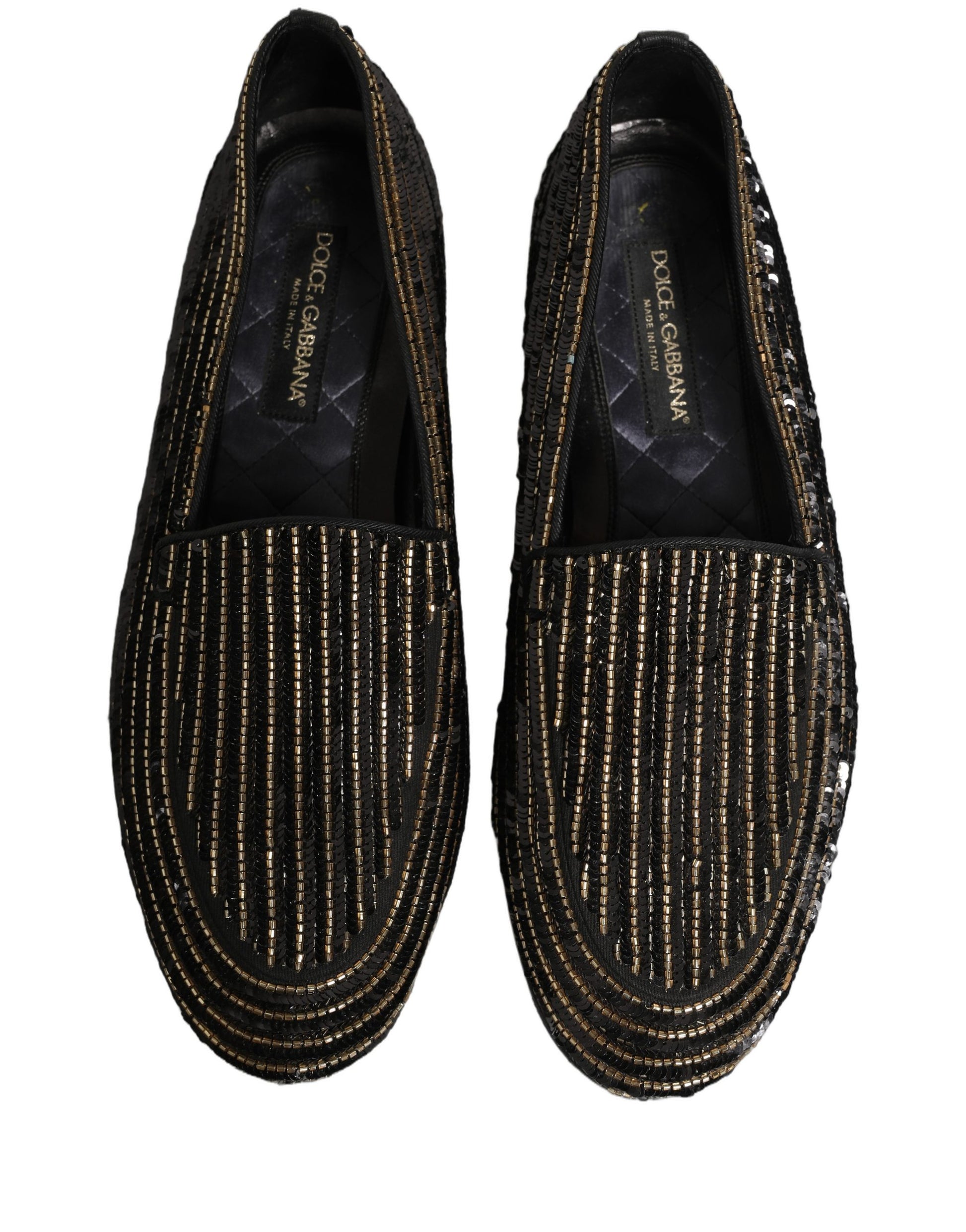 Dolce & Gabbana Black Slip On Loafers for Men side view