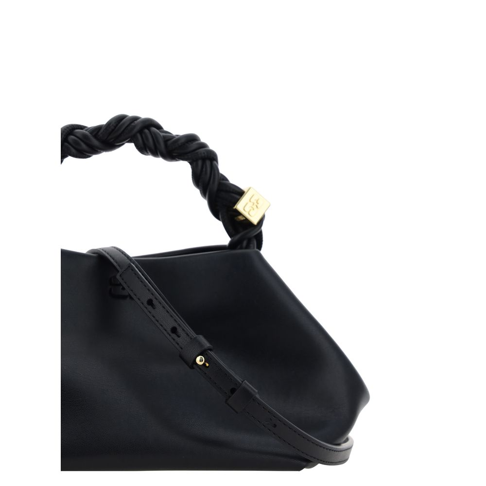 Sac à main Ganni en cuir de veau noir Bos Taurus