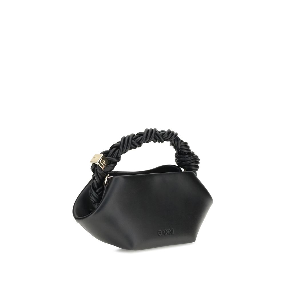 Sac porté épaule en cuir noir Ganni
