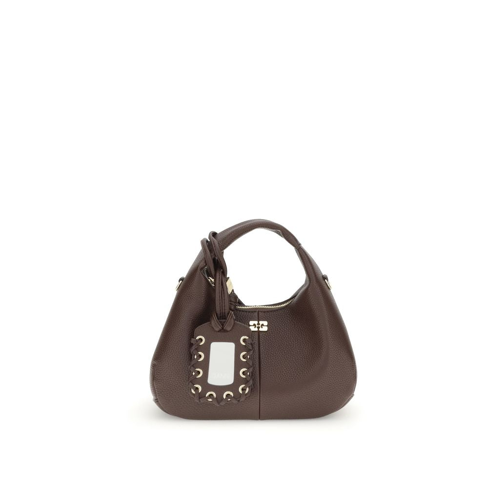 Sac à main Ganni marron en polyester recyclé