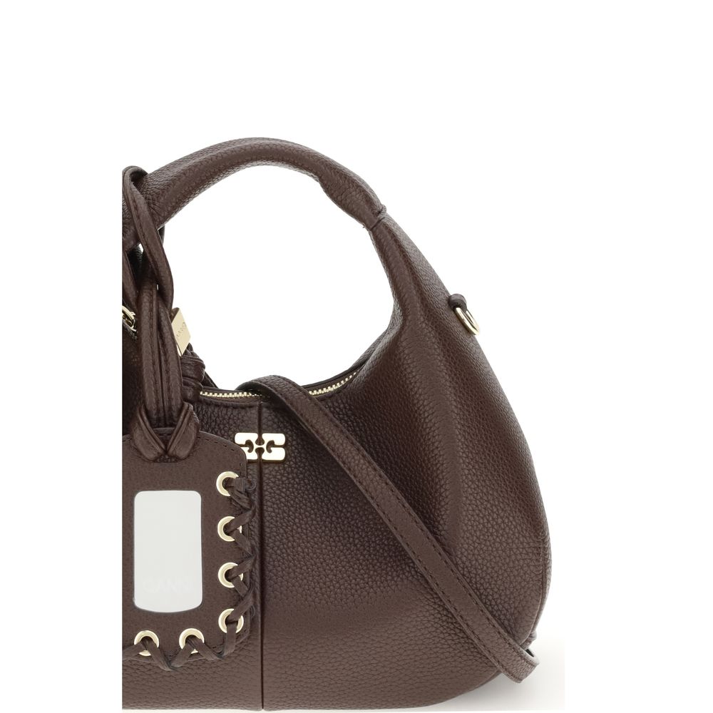 Sac à main Ganni marron en polyester recyclé