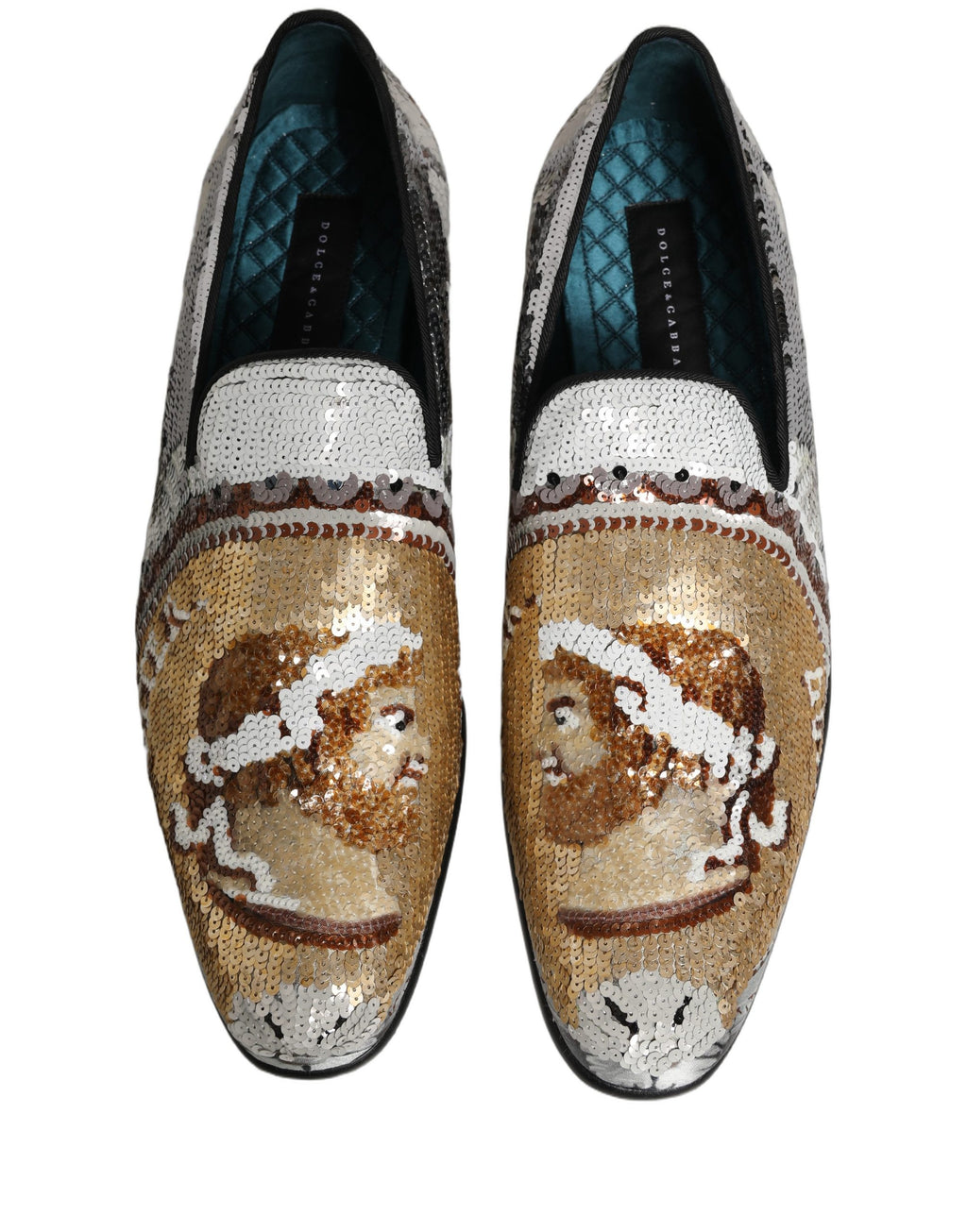 Dolce & Gabbana White Slip On Loafers for Men detail view