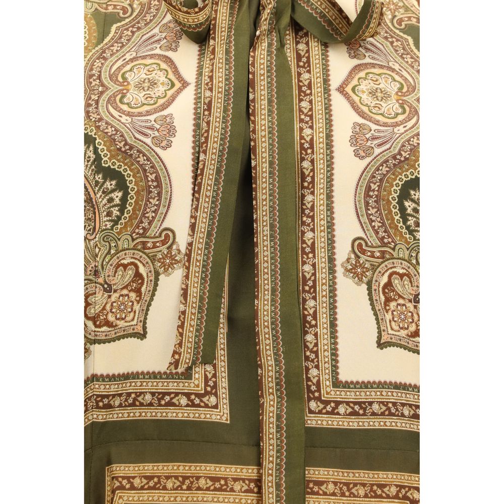 Robe décontractée en soie multicolore Zimmermann