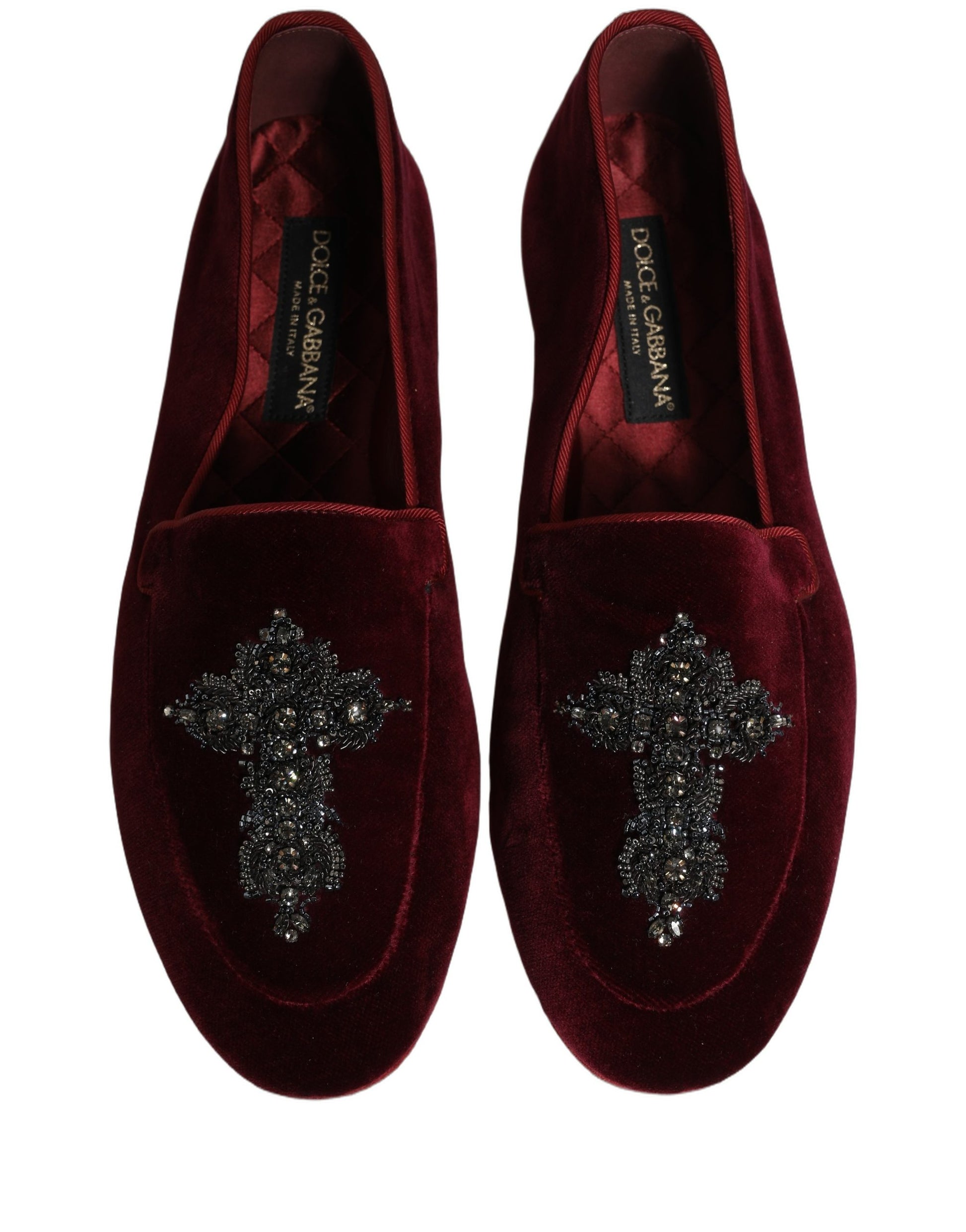Dolce & Gabbana Red Slip On Loafers for Men side view
