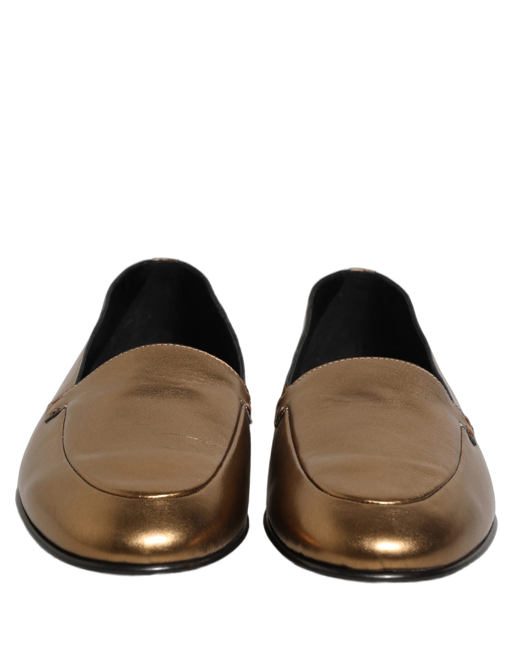 Dolce & Gabbana Gold Slip On Loafers for Men detail view