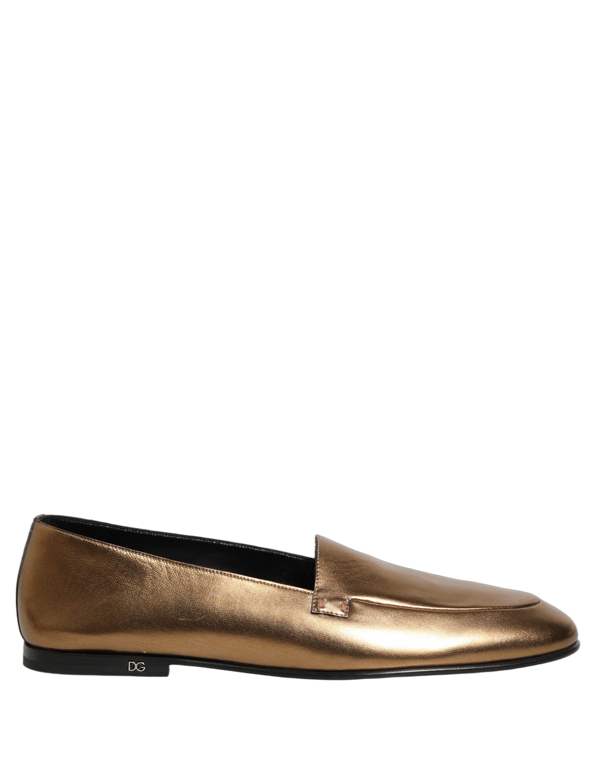 Dolce & Gabbana Gold Slip On Loafers for Men