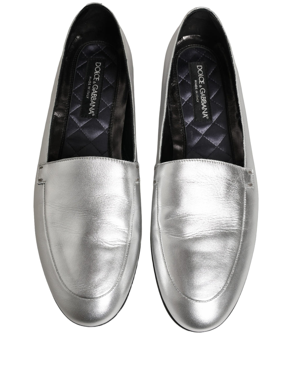 Dolce & Gabbana Silver Slip On Loafers for Men side view