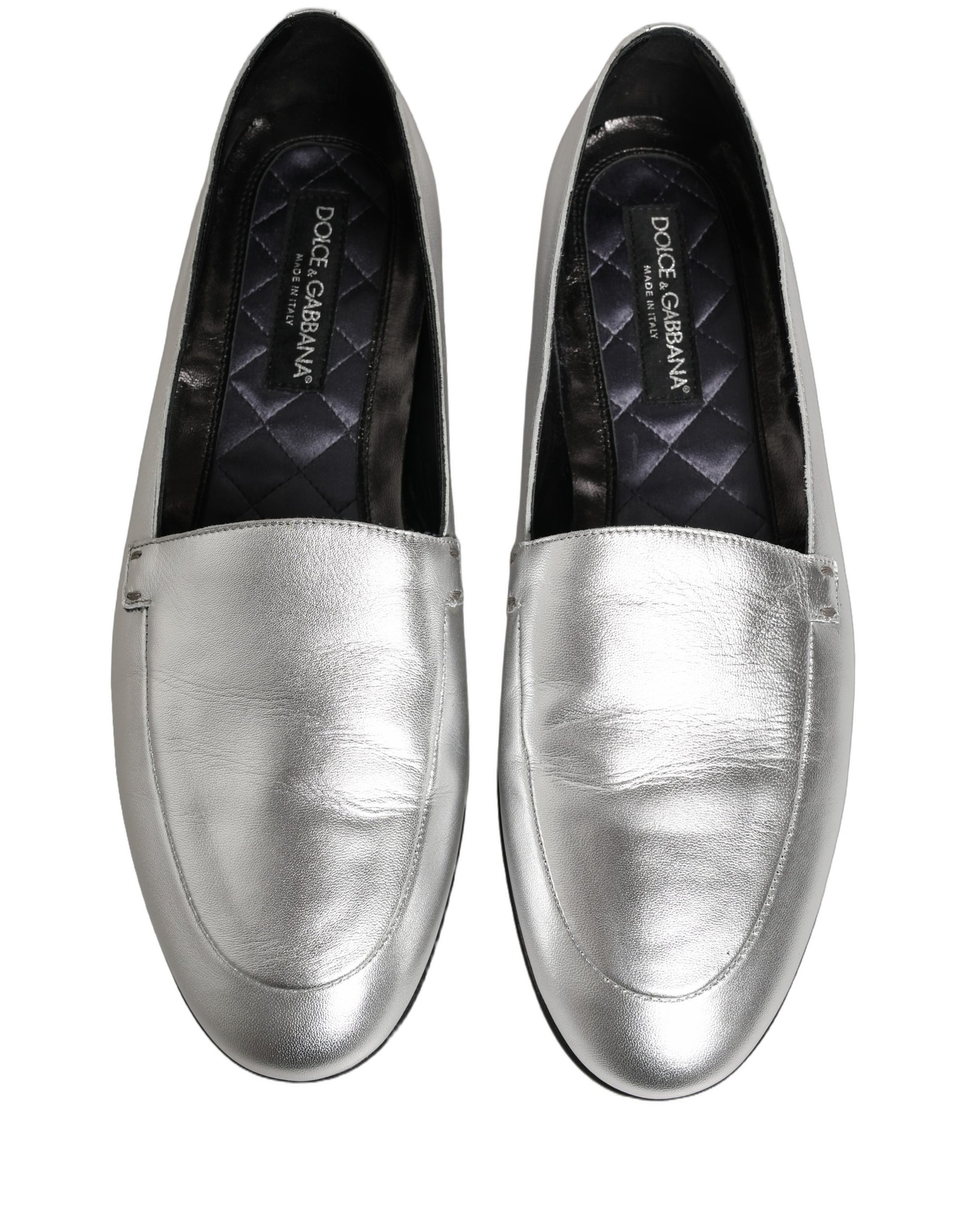 Dolce & Gabbana Silver Slip On Loafers for Men side view
