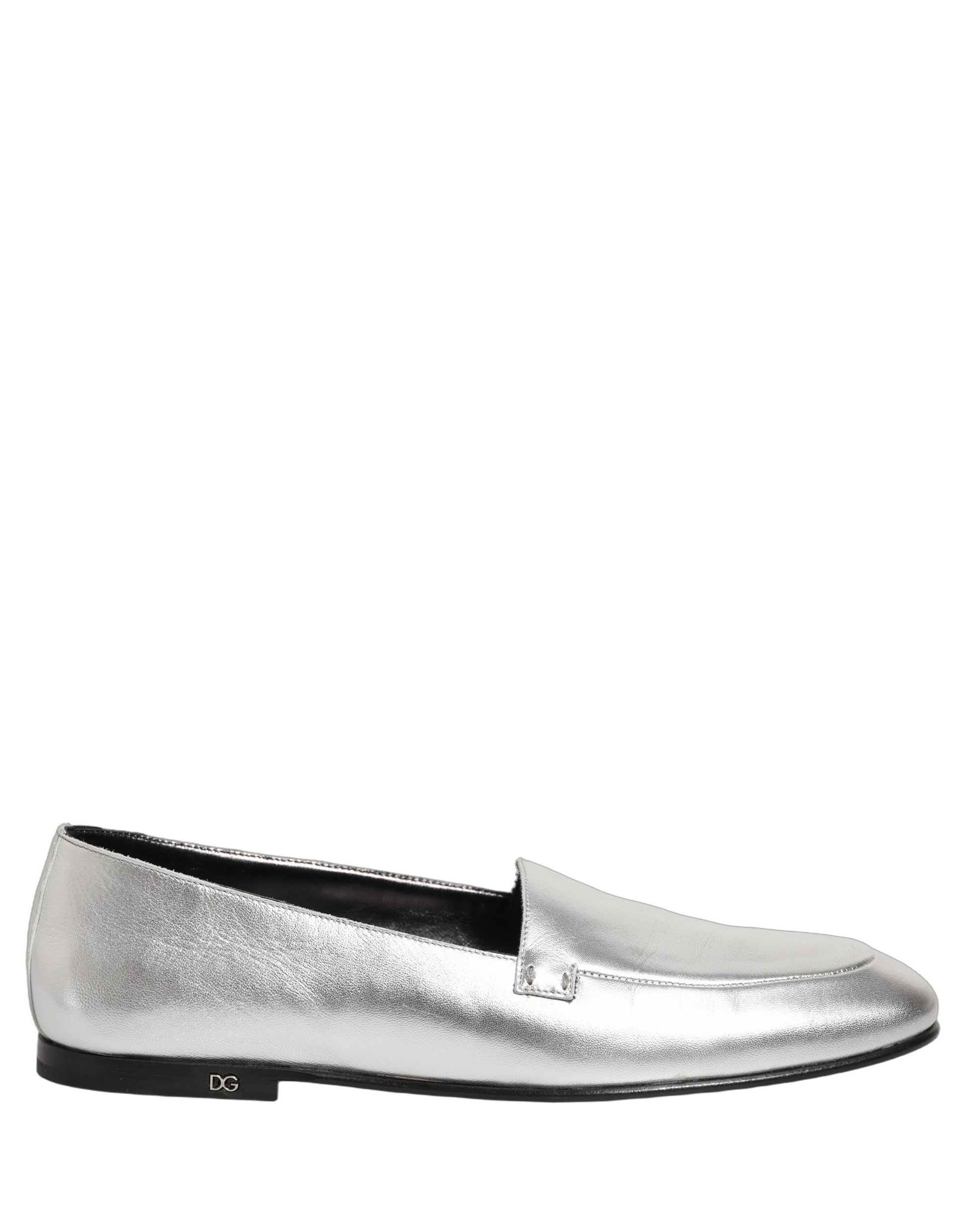 Dolce & Gabbana Silver Slip On Loafers for Men