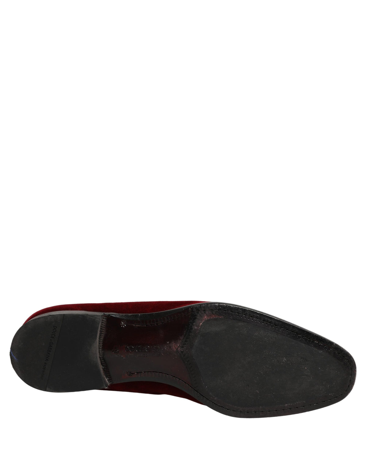 Mocassins Dolce & Gabbana bordeaux en daim croisé à enfiler