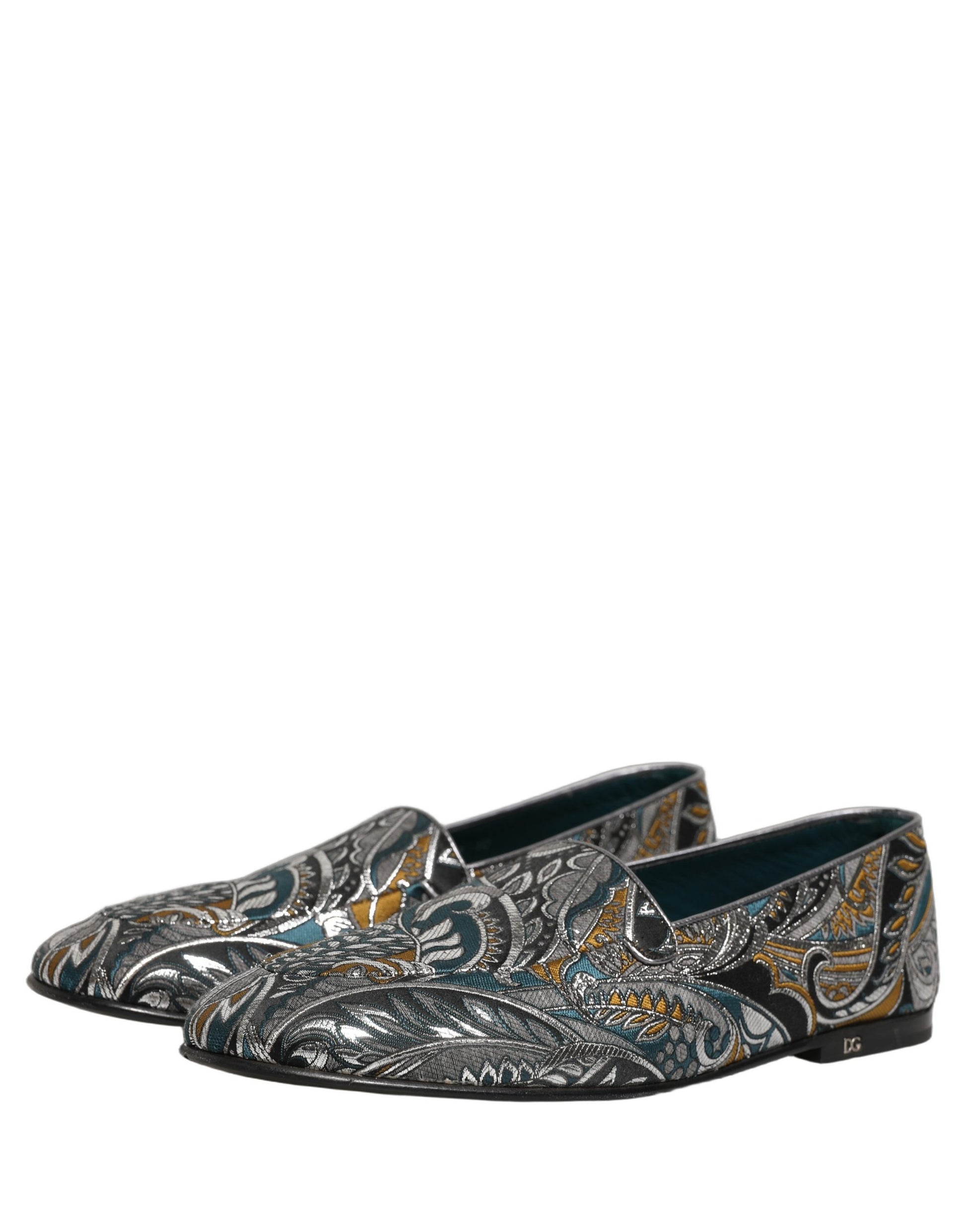 Dolce & Gabbana Multicolor Paisley Brocade Men Loafers Shoes