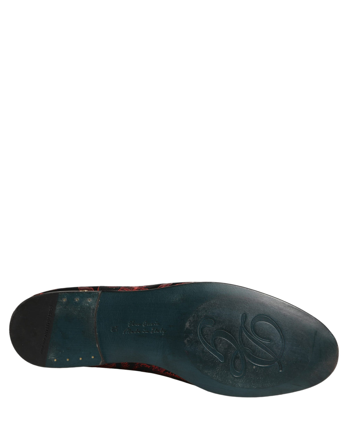 Chaussures mocassins à enfiler en jacquard floral rouge Dolce & Gabbana