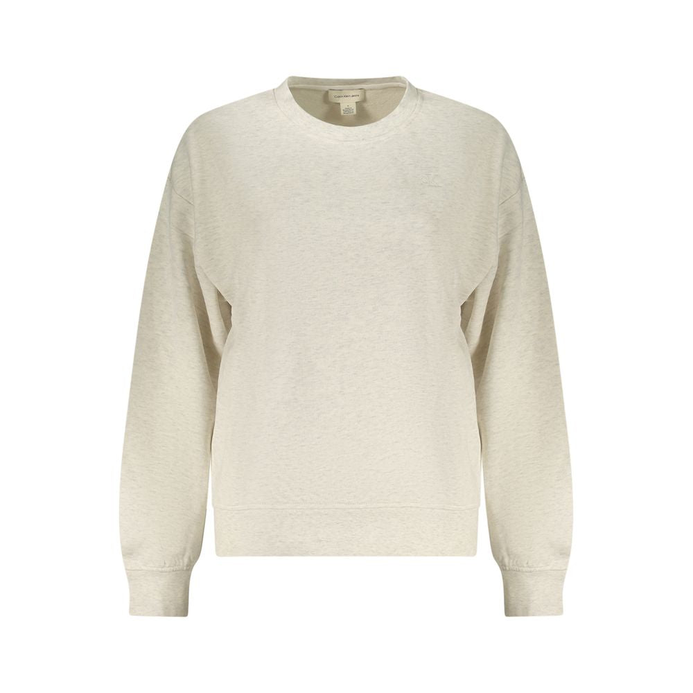 Sweat-shirt femme en coton gris Calvin Klein