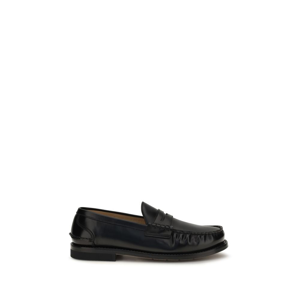 Mocassins à enfiler en cuir de veau noir Premiata