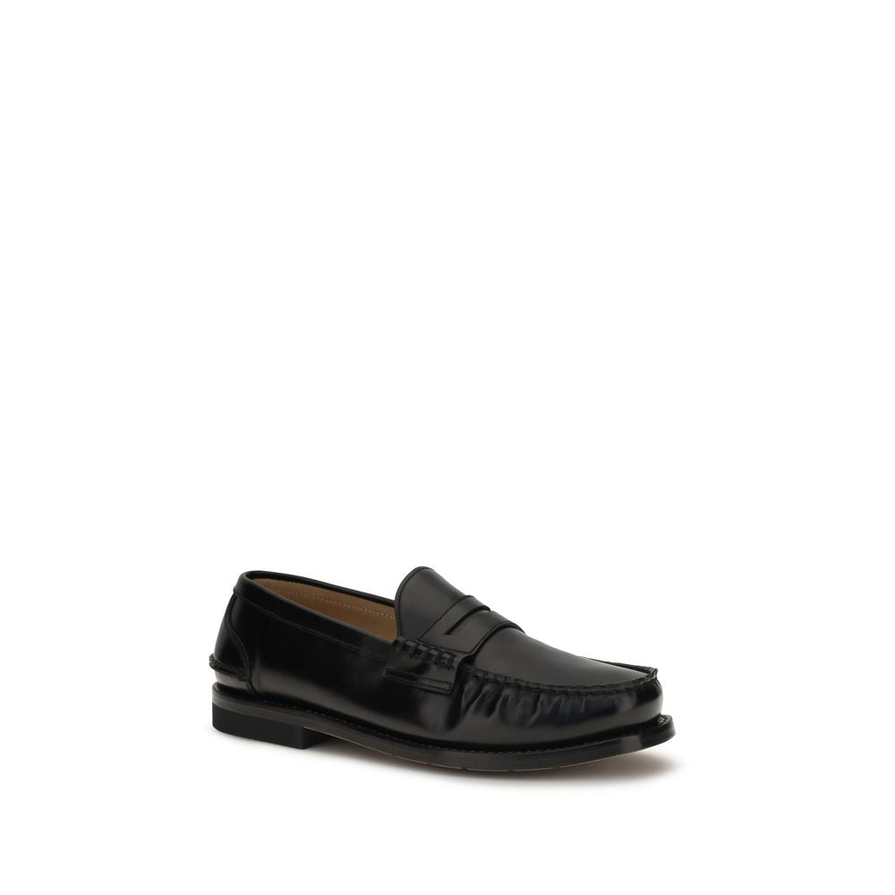 Mocassins à enfiler en cuir de veau noir Premiata