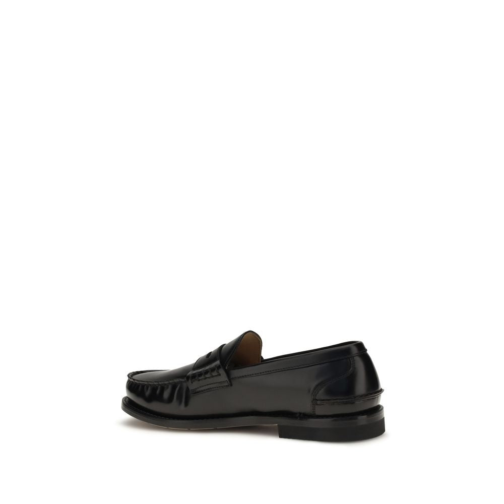 Mocassins à enfiler en cuir de veau noir Premiata