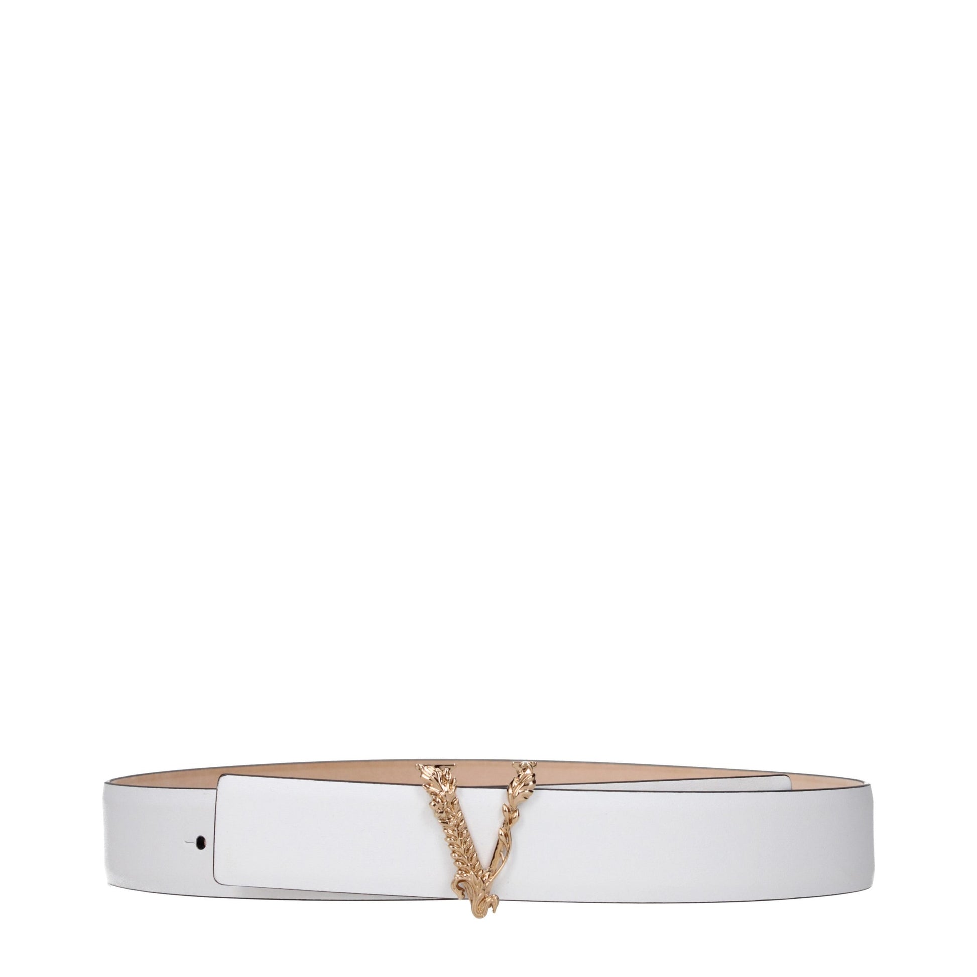 Ceinture classique en cuir blanc Versace