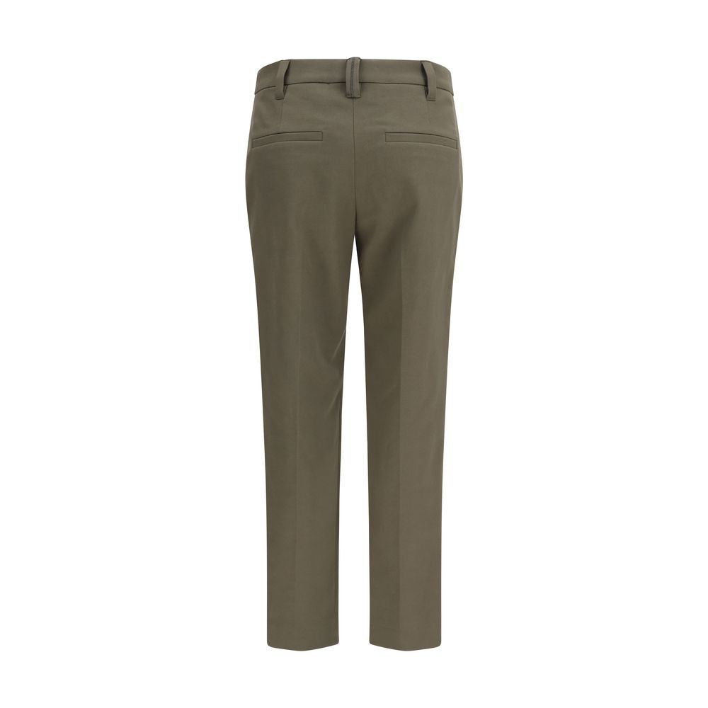 Pantalon habillé bicolore en coton Brunello Cucinelli