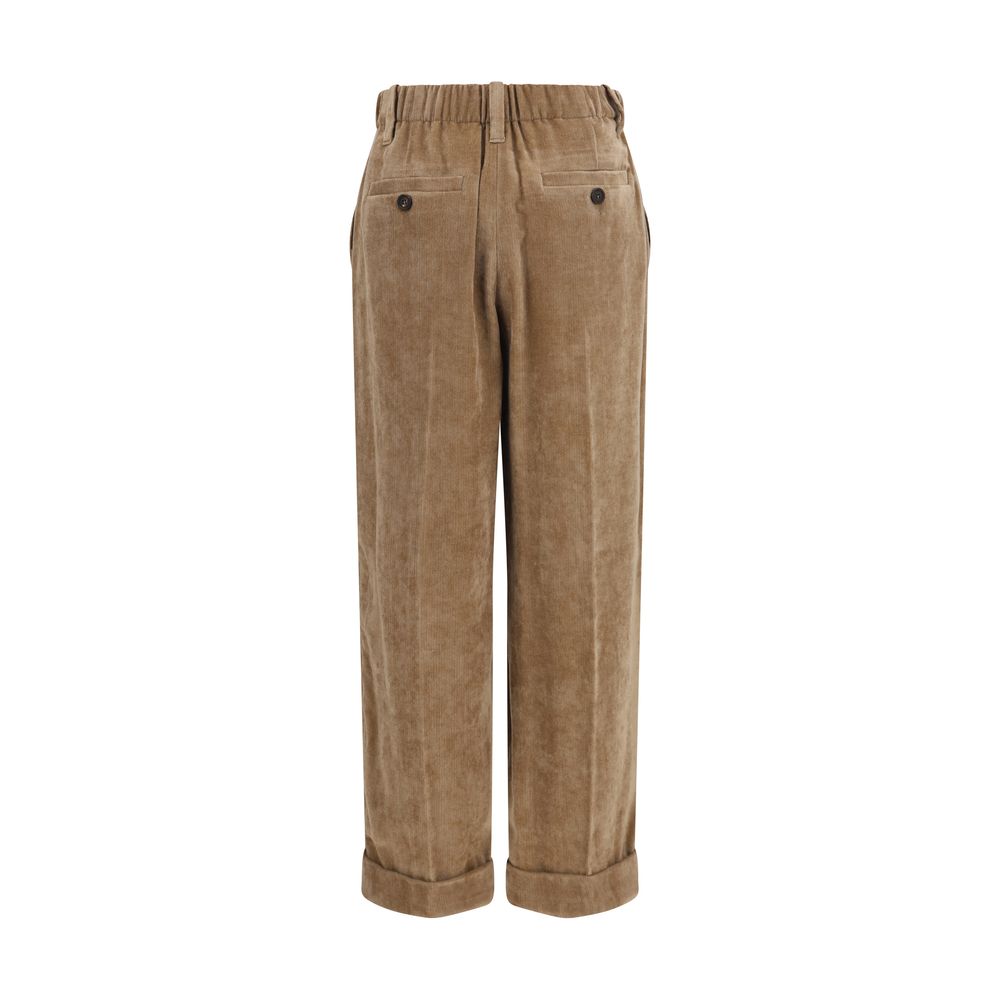 Pantalon décontracté Brunello Cucinelli marron en viscose