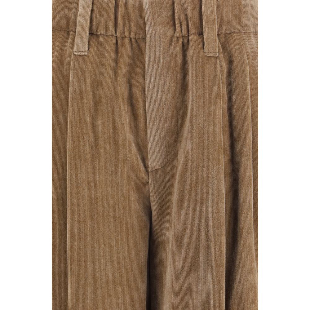 Pantalon décontracté Brunello Cucinelli marron en viscose