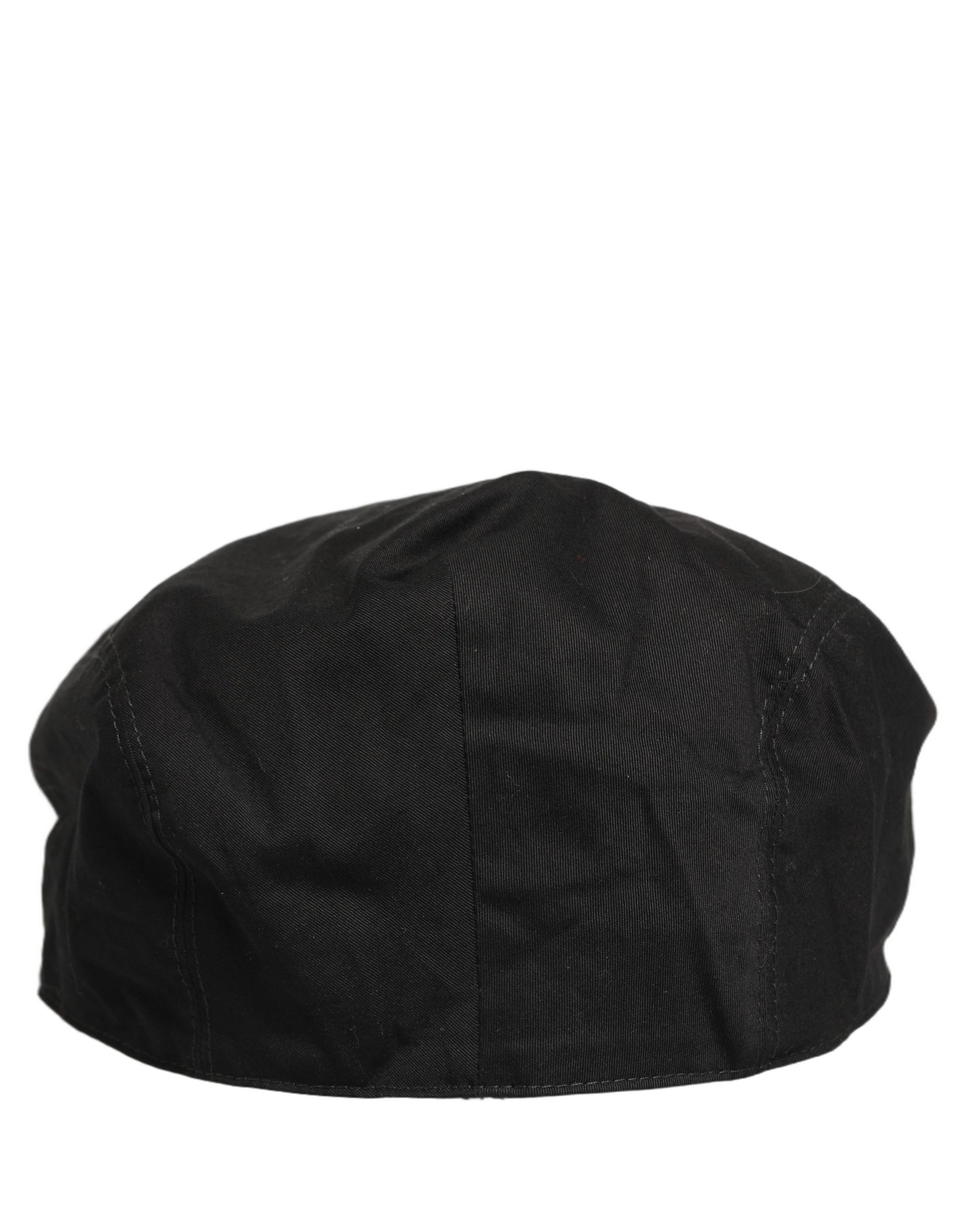 Dolce & Gabbana Men Black Cotton Stretch Newsboy Cloth Capello Hat