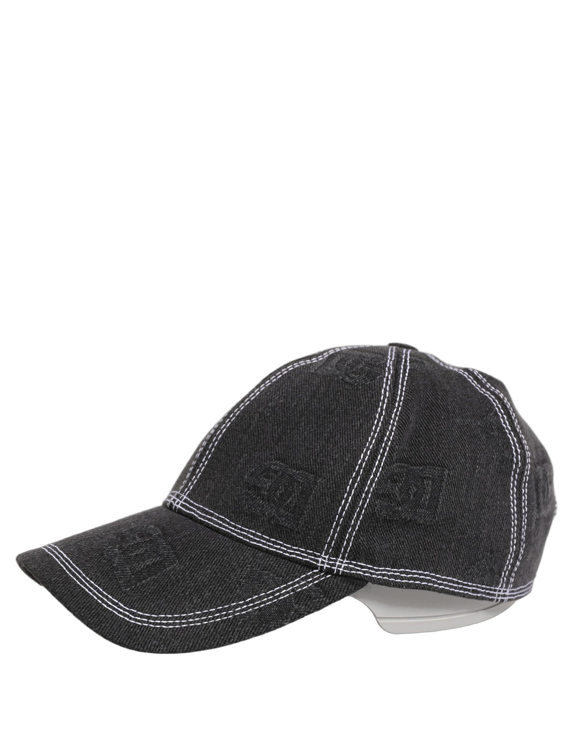 Dolce & Gabbana Men Black Cotton 6 Panel Baseball Capello Hat