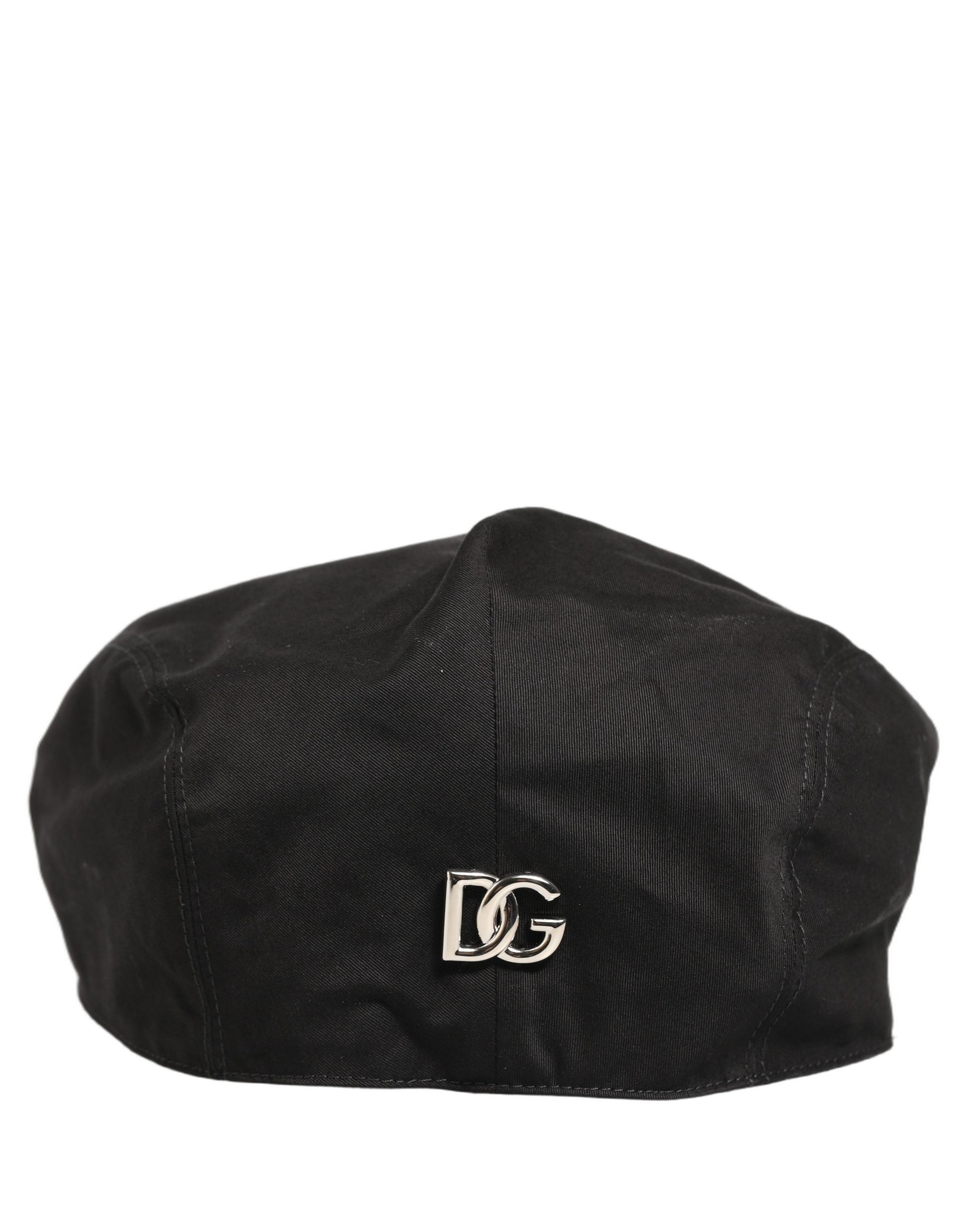 Dolce & Gabbana Men Black Cotton Stretch Newsboy Cloth Capello Hat