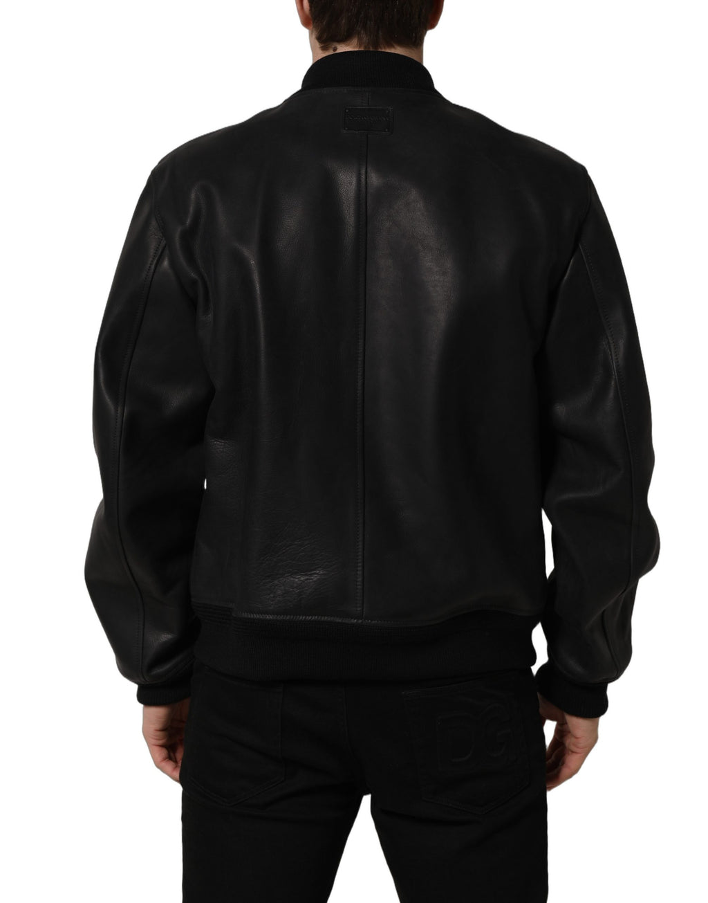 Dolce & Gabbana Black Biker Jackets for Men side view