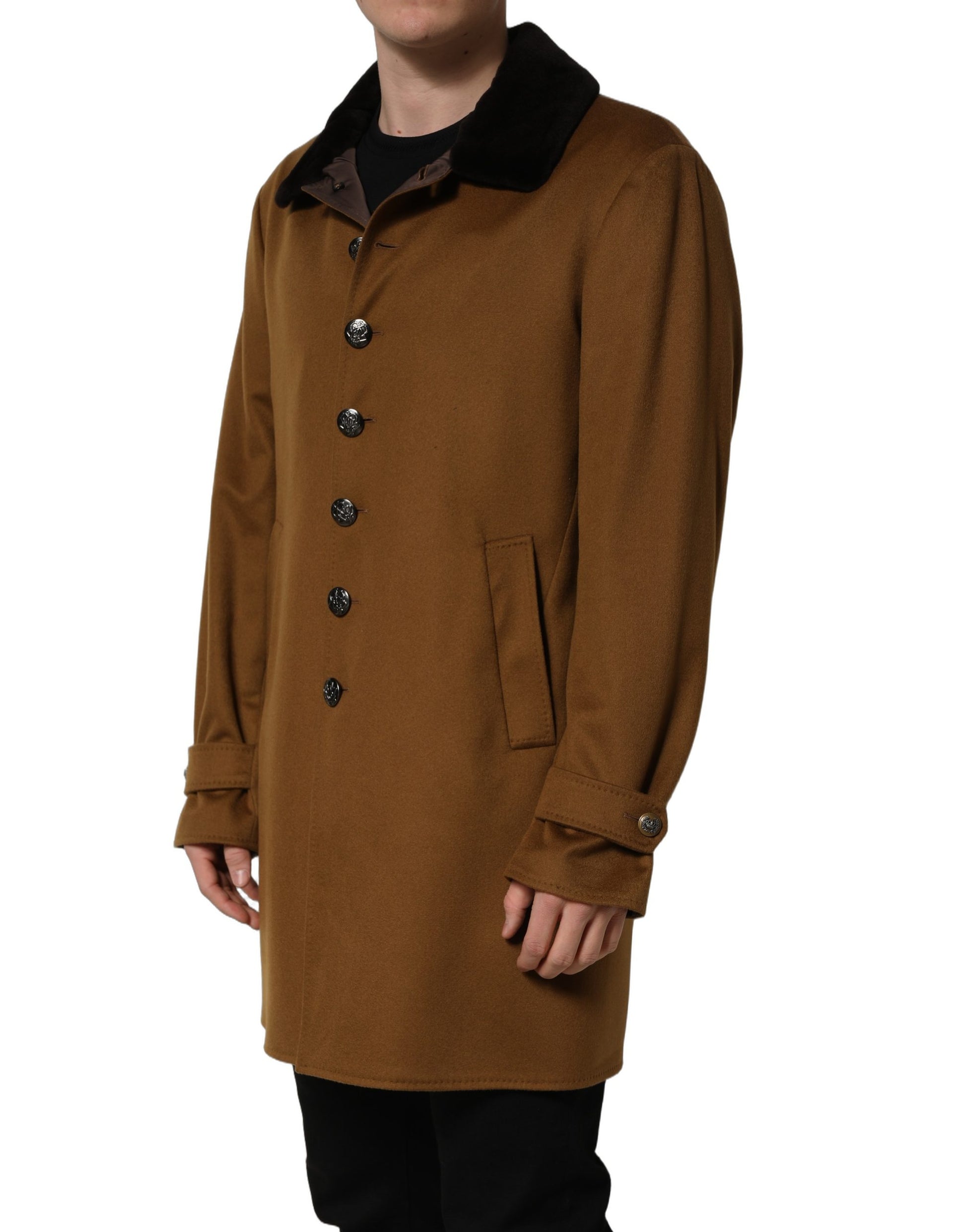 Dolce & Gabbana Brown Full Length Jacket for Men detail view