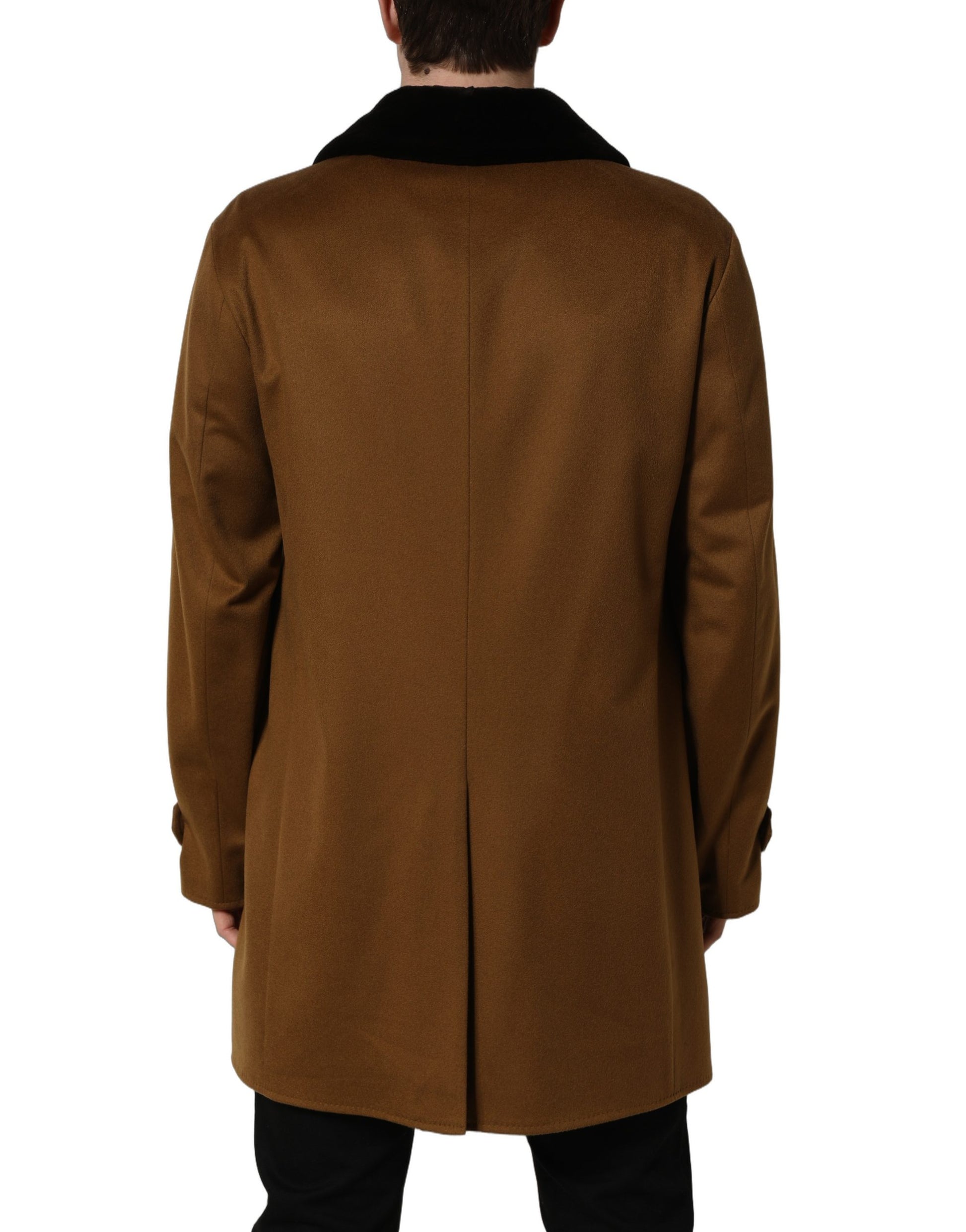 Dolce & Gabbana Brown Full Length Jacket for Men side view