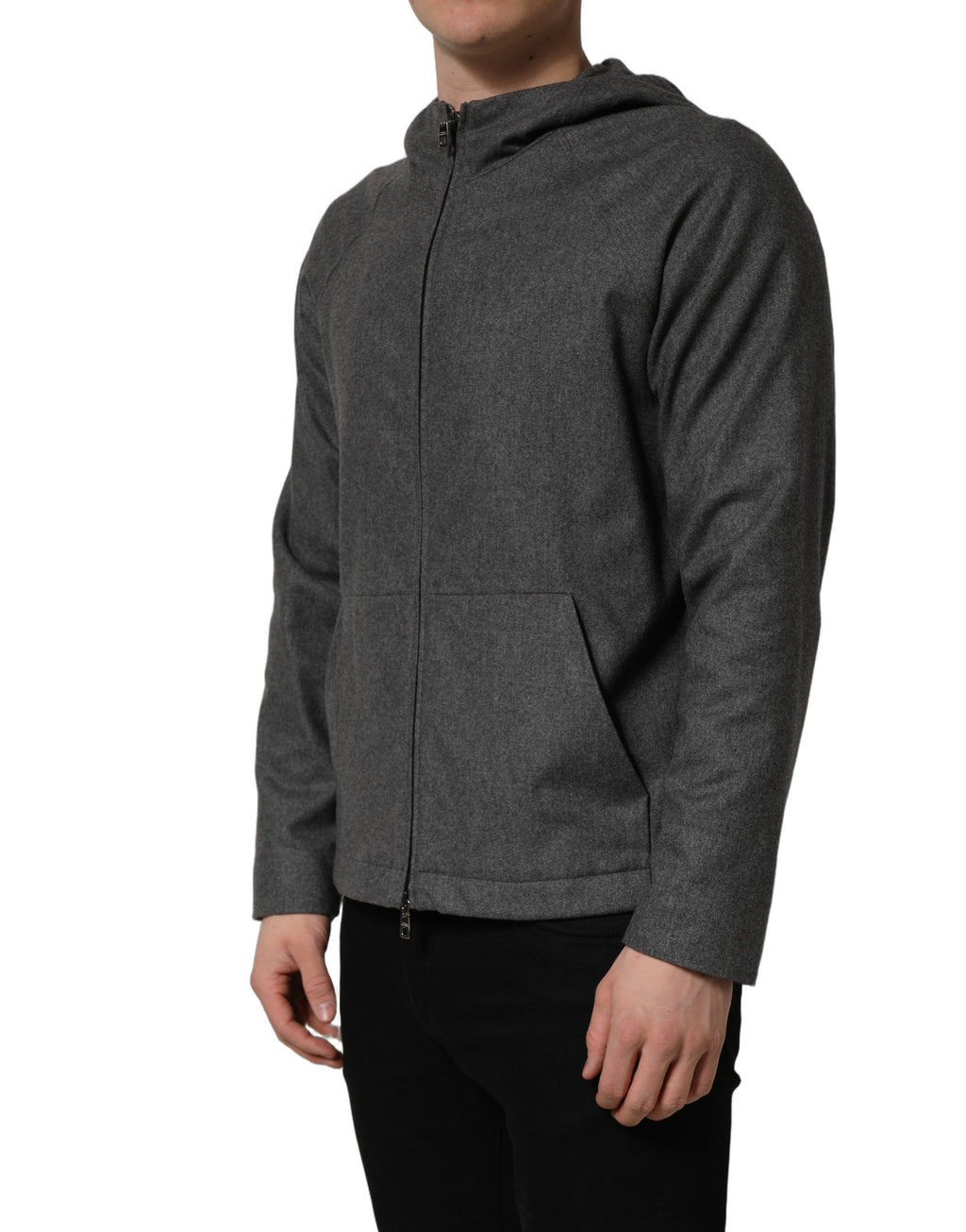 Bomber zippé à capuche Dolce & Gabbana en coton gris pour homme