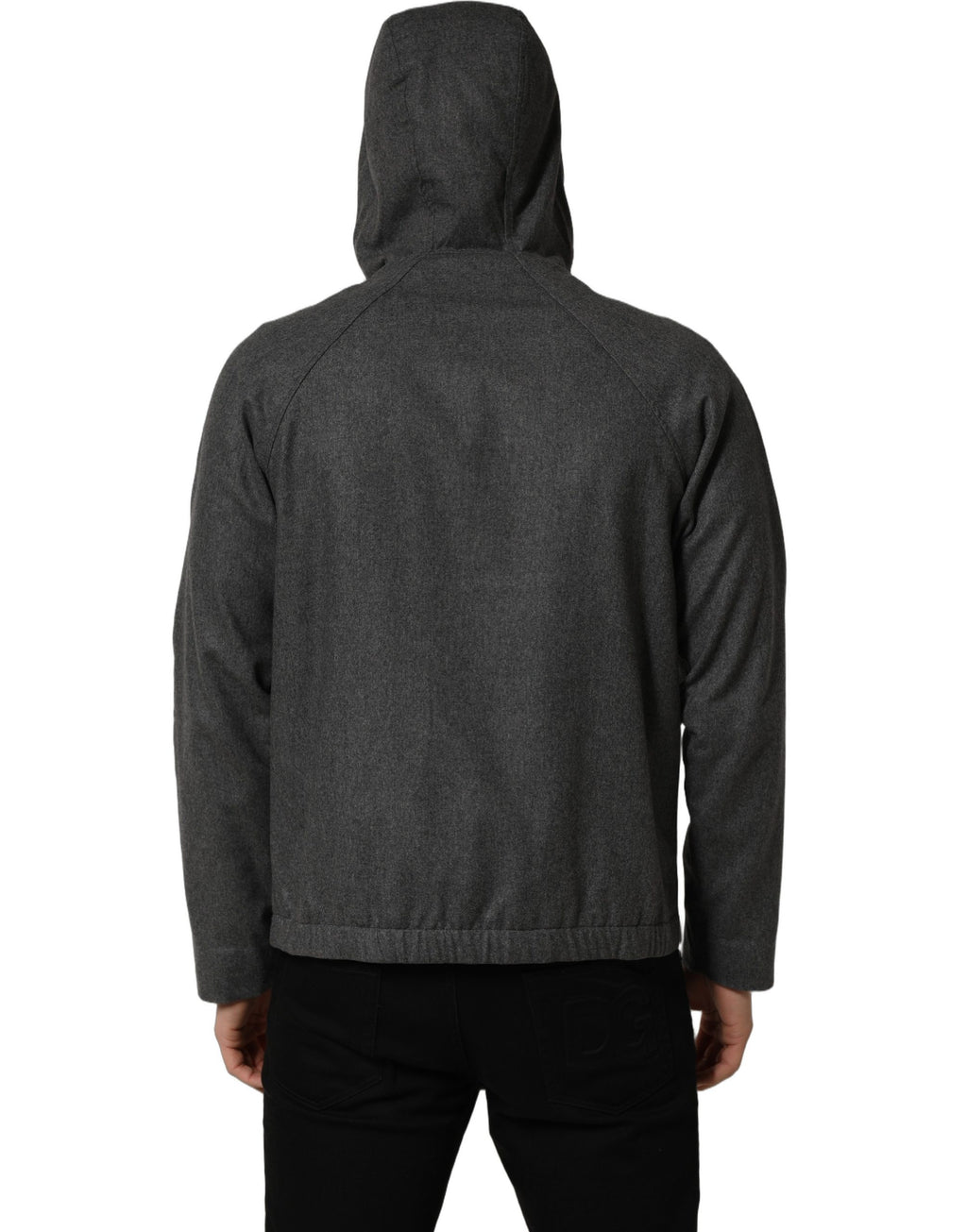 Bomber zippé à capuche Dolce & Gabbana en coton gris pour homme