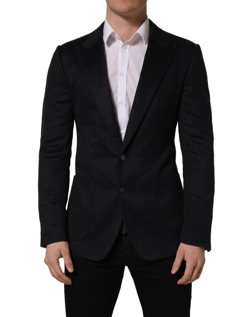 Veste de blazer droite en cachemire noir Dolce & Gabbana