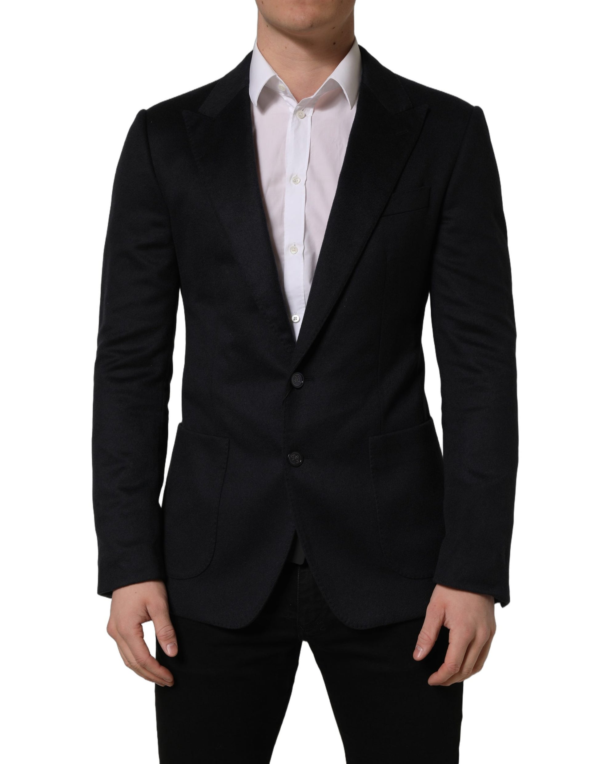 Veste de blazer droite en cachemire noir Dolce & Gabbana